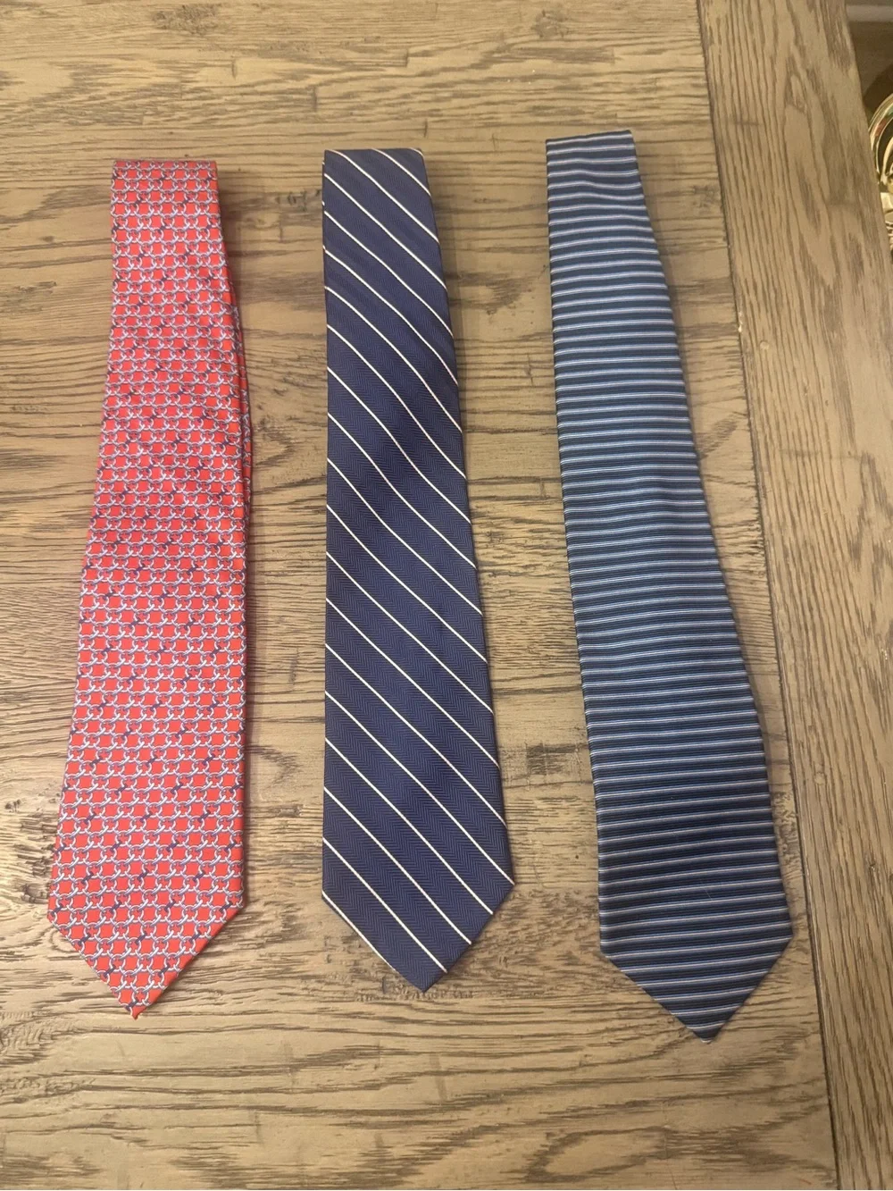 Brooks Brothers Men's Tie Set - Red, Navy & Blue Stripes and Pattern